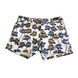 A.N.A NWT Chino Twill Shorts Size 12 Palm Tree Print Casual Summer 5" Inseam